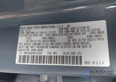 2023 Mazda Cx-50 2.5 S Premium Plus из США, поврежденный, VIN 7MMVABEM8PN148940